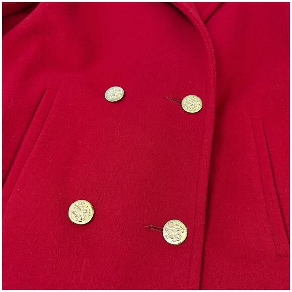 VTG Projections Ltd Double Breasted Wool Coat Classic Tailored Red Made USA M/L - Picture 6 of 9